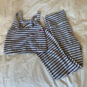 SPIRITUAL GANGSTER striped sports bra